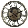 Industrial Steampunk Cog Oversized Metal Wall Clock, Large Decorative Retro Rustic Clock with Battery Operated, Vintage Clock with Roman Numeral for Home Kitchen Decor (Green) Everything is fine steampunk buy now online