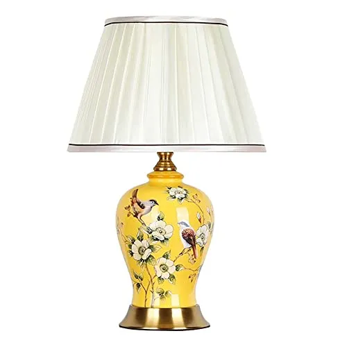 YHQSYKS American Country Bedroom Bedside Lamp Flower And Bird Painting Glazed Ceramic Table Lamp Large Oriental Porcelain Table Lamp Foe Living Room Corner Table Desktop Lamp steampunk buy now online