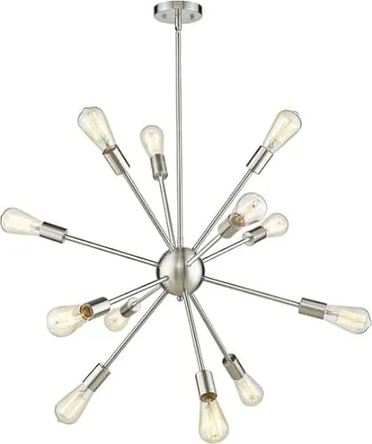 Nautical Replica Hub Vintage Metal Large Dimmable Sputnik Chandelier with 12 Lights (Brushed Nickel) steampunk buy now online