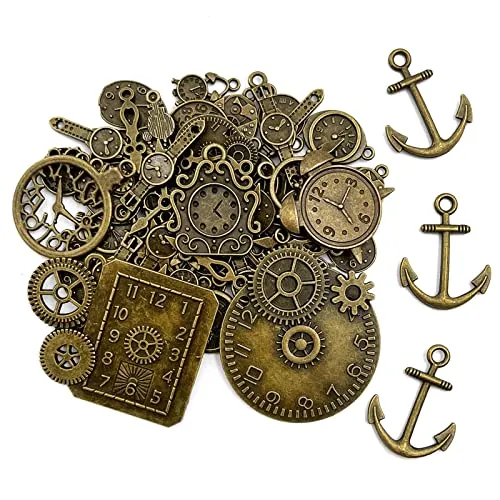 iTGOOS 43 Pieces Clock Pendant Charms Steampunk Gears Metal Watch Gear Charms Vintage Bronze Watch Gear Cog Wheel Steampunk Pendant Metal for Jewellery Crafts steampunk buy now online