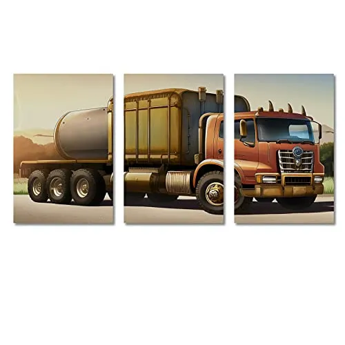 Steampunk Wall Art Transport Canvas Prints Classic Poster For Home set of 3 Decorations With Framed 24"x36"x3pcs steampunk buy now online