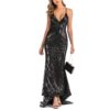 Women Solid Sequined Straight Dresses Above Knee Mini Women's Dresses,BK,S steampunk buy now online