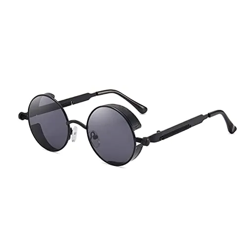 VJK Vintage Retro Steampunk Sunglasses Round Circle Polarised UV400 Metal Frame for Men Women Unisex steampunk buy now online