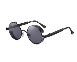 VJK Vintage Retro Steampunk Sunglasses Round Circle Polarised UV400 Metal Frame for Men Women Unisex steampunk buy now online