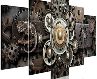murando Acoustic Canvas Wall Art 225x112 cm / 89" x 44" picture with acoustic foam sound absorption print image Artwork 5 pcs room acoustics soundproofing Steampunk a-C-0103-b-m steampunk buy now online