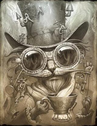 JGEHOME Steampunk Cat Posters And Prints For Living Room Nordic Style Canvas Painting Wall Art Cartoon Animal Picture Home Decor 60x90cm frameless steampunk buy now online