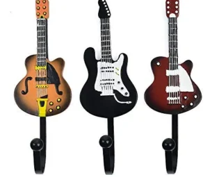 KUNGYO 3-Pack Vintage Guitar Shaped Decorative Hooks Rack Hangers for Hanging Clothes Coats Towels Keys Hats Metal Resin Hooks Wall Mounted Heavy Duty(B Style) steampunk buy now online