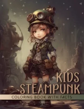 Steampunk Kids Coloring Book: Retro Modern Art Design of Unique and Cute Teens Portraits In Vintage Style with Interesting Educational Facts About The Wild Victorian Era steampunk buy now online