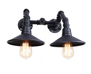 Wall Light, Chandelier, Black 2 Lights Water Pipe Iron Wall Lamp Industrial V-intage Button Switch Wall Lights Steam Punk Loft Compatible with Living Room Bedroom Bar Restaurant Deco Modern Chandelier steampunk buy now online