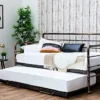 Banbury Metal Day Bed & Guest Pull Out Trundle Bed -Industrial Scaffold Pipe Style - Single 3ft - Antique Silver or Bronze (Bronze) steampunk buy now online