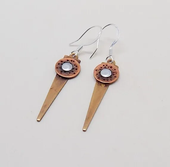 Mixed metal steampunk .jewelry .earrings. by slotzkin steampunk buy now online
