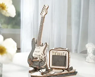 ROKR 3D Wooden Puzzles Guitar Craft Model Kits for Adults to Build Musical Instruments Birthday Gift for Family and Friends 140 Pieces, Guitar steampunk buy now online