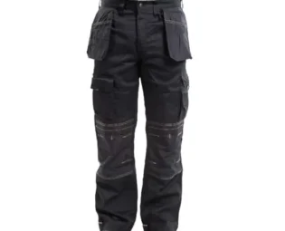 Apache Workwear Men's Site Trousers | APKHT Polycotton Holster Trouser | Black 34W x 33L | Cordura Side Cargo Pocket | Low Rise Comfort Waist | Reinforced Hem Knee Pad and Phone Pocket steampunk buy now online