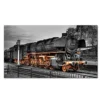 Derkymo Vintage Black and Orange Steam Train Locomotive Canvas Wall Art Train Wall Decor Car Pictures for Home Decoration Gift Stretched and Framed Ready to Hang 20"x36" steampunk buy now online