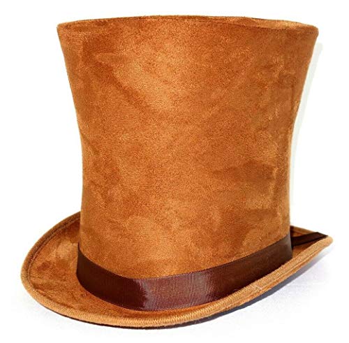 Brown ExtraTall Top Hat Stove Pipe Hat Fancy Dress Halloween Steampunk Costume Fancy Dress steampunk buy now online