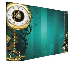 Steampunk Watches Keys And Chains Printed Canvas Wall Art Wall Hanging Painting Printed Modern To Decoration For Living Room,Bedroom 18"X12" steampunk buy now online