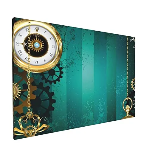 Steampunk Watches Keys And Chains Printed Canvas Wall Art Wall Hanging Painting Printed Modern To Decoration For Living Room,Bedroom 18"X12" steampunk buy now online
