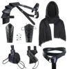 YORDET Medieval Knight Accessories Men Renaissance Leather Belt Shawl Retro Scarf Bracers Belt Pouch Bracers Retro Accessories Set steampunk buy now online