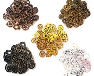 Awtlife 300g Assorted Vintage Antique Steampunk Gears Charms Watch Gear Set 5 Colours steampunk buy now online