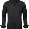 J.VER Men's Long Sleeve Black Dress Shirt Regular Fit Solid Business Casual Formal Shirt Button Down Wedding Work Stretch Non Iron XL steampunk buy now online