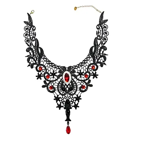 Aabellay Gothic Black Lace Necklace Steampunk Vampire Choker Punk Victorian Costume Party Retro Vintage Wedding Party Prom Festival Halloween Jewelry for Women Girls - Y432 steampunk buy now online