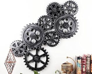 WTTTTW 37 Inch Industrial Steampunk Style Gear Wheel Wall Decoration, Wall Mount Vintage Gear Wheel Wall Art Decor for Home Bar Office Hotel Cafe Resturant,Silver steampunk buy now online