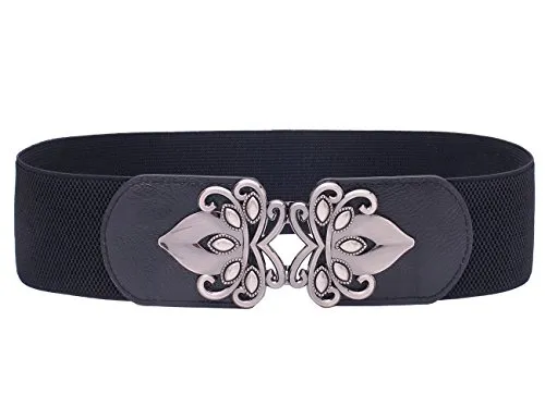 Syuer Womens Vintage Wide Elastic Stretch Waist Belt Retro Cinch Belt (XL-XXL (88-114cm), Black) steampunk buy now online