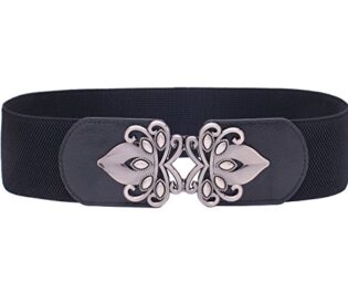 Syuer Womens Vintage Wide Elastic Stretch Waist Belt Retro Cinch Belt (XL-XXL (88-114cm), Black) steampunk buy now online