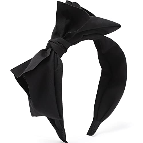 Bow Headbands for Women, WantGor Big Bowknot Hair Hoop Women Knotted Wide Turban Headbands Hair Band Bows Hair Accessories (Black) steampunk buy now online