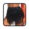Zookey Sequin Tassel Skirt Belly Dance Hip Scarf Black Fringe Skirts Halloween Festival Costume Party Rave Skirt for Women and Girls steampunk buy now online