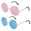 Jomnvo 2 Pieces Hippie Retro Sunglasses John 60's Style Round Colored Glasses Fancy Dress Costume Accessories steampunk buy now online