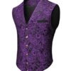 COOFANDY Mens Suit Vest Paisley Floral Victorian Vests Gothic Steampunk Formal Waistcoat Tuxedo Vests with Notched Lapels, Purple, Small steampunk buy now online