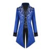 OBEEII Mens Steampunk Jacket Victorian Renaissance Medieval Gothic Vintage Embroidery Tailcoat Coat Party Halloween Cosplay Pirate Tuxedo Uniform Costume Blue A M steampunk buy now online