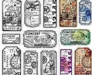GLOBLELAND Retro Steampunk Label Clear Stamps for DIY Scrapbooking Vintage Label Tags Silicone Clear Stamp Seals Transparent Stamps for Cards Making Photo Album Journal Home Decoration steampunk buy now online