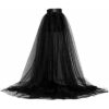 Acrawnni Women Tulle Tutu Long Skirts Wedding Party Cocktail Prom Bandage Mesh Maxi Dress Overskirt Overlay Long Bridal (Black, ONE Size) steampunk buy now online