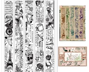 GLOBLELAND Vintage Flowers Words Background Clear Stamps Retro Lace Silicone Clear Stamp Seals for Cards Making DIY Scrapbooking Photo Journal Album Decoration, 21x14.8cm/8.3x5.8inch steampunk buy now online