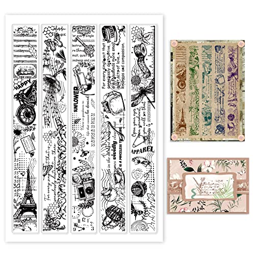 GLOBLELAND Vintage Flowers Words Background Clear Stamps Retro Lace Silicone Clear Stamp Seals for Cards Making DIY Scrapbooking Photo Journal Album Decoration, 21x14.8cm/8.3x5.8inch steampunk buy now online