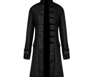 KGIHPC Men Steampunk Vintage Jacket Retro Gothic Victorian Frock Coat Halloween Costume Medieval Tailcoat (Black, 3XL) steampunk buy now online