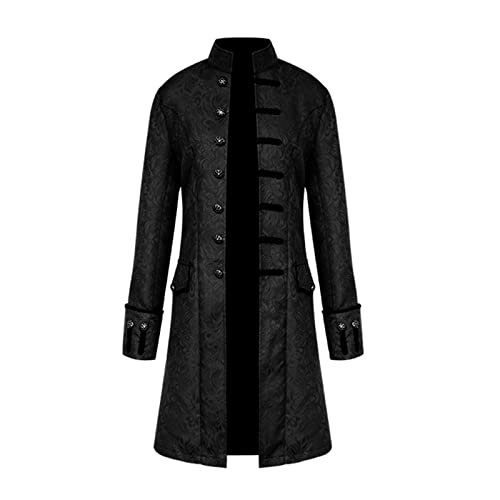 KGIHPC Men Steampunk Vintage Jacket Retro Gothic Victorian Frock Coat Halloween Costume Medieval Tailcoat (Black, 3XL) steampunk buy now online