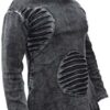 Gheri Mens Stone Washed Gothic Asymmetrical Hem Ripped Punk Dark Hoody Black Medium steampunk buy now online