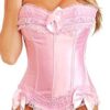 Kelvry Basque Satin Lace up Back Bustier Corset Top Size S-6XL steampunk buy now online