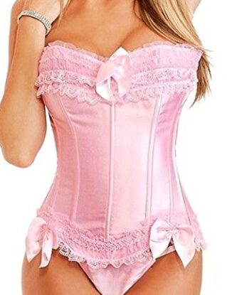 Kelvry Basque Satin Lace up Back Bustier Corset Top Size S-6XL steampunk buy now online