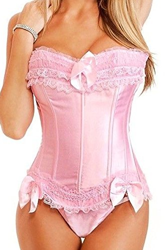 Kelvry Basque Satin Lace up Back Bustier Corset Top Size S-6XL steampunk buy now online
