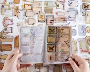 SHANFAA 20 Sheets (135PCS) PET Transparent Stickers Book,Vintage Scrapbook Decorative Stickers Book,Aesthetic Waterproof Stickers Scrapbooking Supplies, for Journaling Albums Planner Crafter Gifts steampunk buy now online