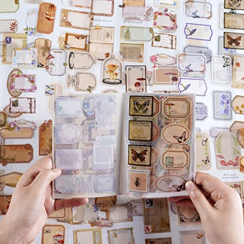 SHANFAA 20 Sheets (135PCS) PET Transparent Stickers Book,Vintage Scrapbook Decorative Stickers Book,Aesthetic Waterproof Stickers Scrapbooking Supplies, for Journaling Albums Planner Crafter Gifts steampunk buy now online