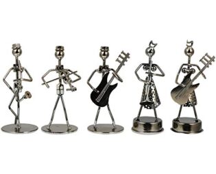 Garneck Musician Player Statue 5pcs Iron Art Music Man Figure Metal Musician Guitar Player Statue Musical Instrument Collectible Figurine for Home Cafe Office Display Decor Gift Music Band Ornaments steampunk buy now online