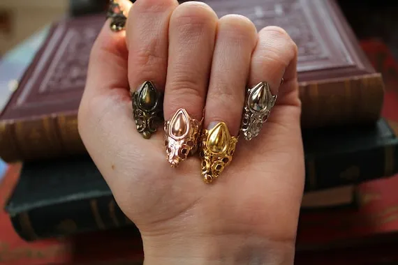 TO CHOOSE Bronze Silver Gold Copper Ornament Finger Jewelry Claw Nail Jewelry ~5x Unguis~ by ArsInsomnia steampunk buy now online