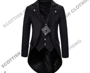 Handmade Vintage black military jacket | Blazer Jackets for Men | Gothic Tailcoat For men's | Halloween dress for men's by ScottishClothing steampunk buy now online