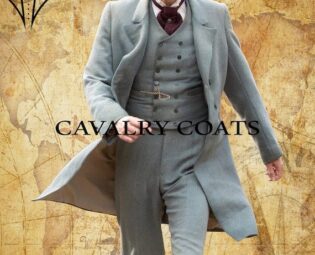 New Men Grey Wool 18th Century Style Frock Coat, Military Frock Coat, Series Trailers Frock Coat David Tennant Frock Coat By Cavalry Coats by CavalryCoats steampunk buy now online