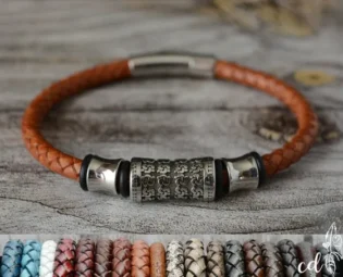 Rustic leather Viking bracelet for men or women. Stackable bracelet with Stainless steel spacer beads bead. Choose a Custom leather cord by ConceptualizeDesign steampunk buy now online